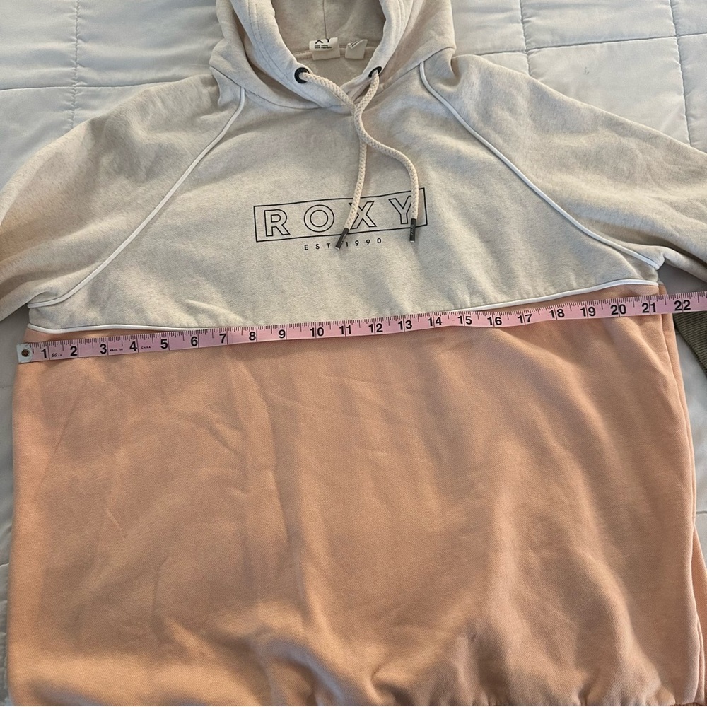 Roxy Tri-Tone Hoodie in Cream, Pink, and Green Colorblock - Picture 6 of 8